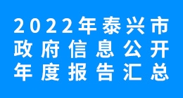 2022年泰兴市政府信息公开年度报告汇总
