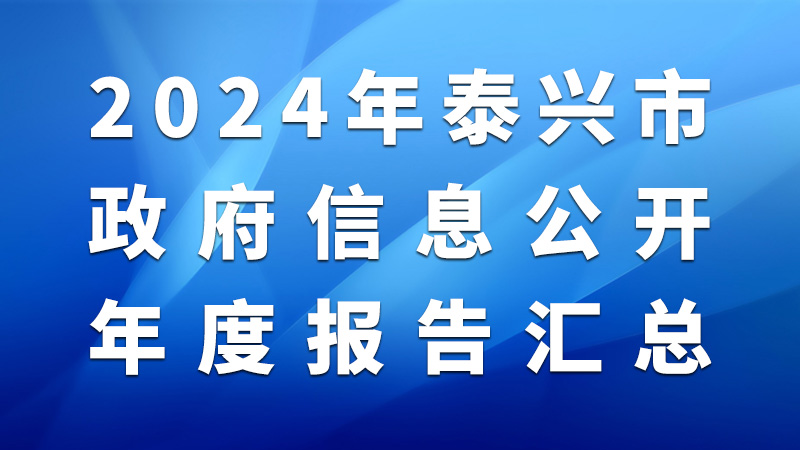 2024年泰兴市政府信息公开年度报告汇总